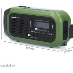 Nedis Audio|Noodradio'S>Noodradio – DAB+ / FM – Opwindbaar & Batterijen