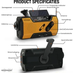 Noodradio Audio|Noodradio'S>® Solar Opwindbaar Met Batterijen