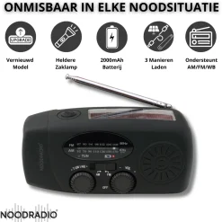 Noodradio Audio|Noodradio'S>® Solar Powerbank Opwindbaar