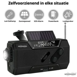Noodradio Audio|Noodradio'S<® Solar Opwindbaar Met Batterijen Zwart