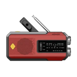 Noodradio Audio|Noodradio'S<Solar Powerbank Opwindbaar Rood
