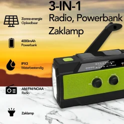 Brixy Audio<Noodradio - Zonnepaneel - Opwindbaar