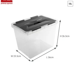 Sunware Opbergmanden En- Kratten<Onyx opbergbox transparant 15L- 3 delig