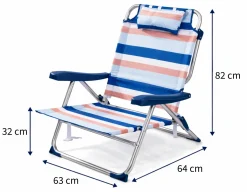 Hem Campingstoelen|Ligbedden<Opvouwbare strandstoel verstelbaar