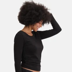 Bamboo Basics Thermoshirts|T-Shirts<2-Pack O-hals Shirts - Dames Zwart