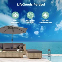 Lifegoods Parasols & Windschermen|Parasols & Windschermen<Parasol – 270 cm – Donkergrijs Taupe