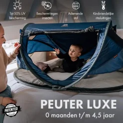 Deryan Campingbedjes|Campingbedjes<Peuter luxe campingbedje - Zelfopblaasbare matras Marineblauw