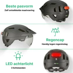 Go-off Fietshelmen Voor Volwassenen>PILOT fietshelm met regencap
