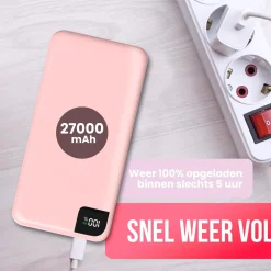 Strex Powerbanks|Powerbanks<Powerbank 27.000mAh Roze