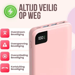 Strex Powerbanks|Powerbanks<Powerbank 27.000mAh Roze