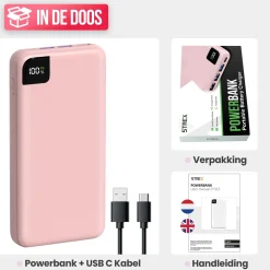 Strex Powerbanks|Powerbanks<Powerbank 27.000mAh Roze