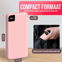 Strex Powerbanks|Powerbanks<Powerbank 27.000mAh Roze