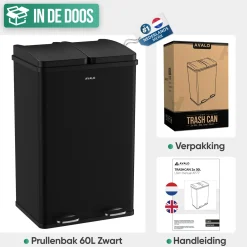 Avalo Prullenbakken En Manden<Prullenbak 2x30L - RVS
