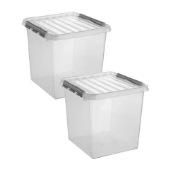 Sunware Opbergmanden En- Kratten>Q-line - Opbergbox - 38L transp. - 2-delig