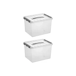 Sunware Opbergmanden En- Kratten<Q-line - Opbergbox - 22L - 2-delig