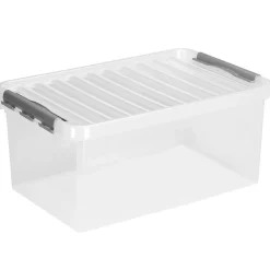 Sunware Opbergmanden En- Kratten<Q-line - Opbergbox - 45L transparant/grijs