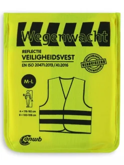 Wegenwacht Denemarken|Kroatië<Reflectievest volwassenen M/L – Fluor Geel