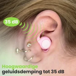 2BEHEALTHY Oordoppen>Reis/Slaap oordoppen - 2 Paar (M&L) - Roze