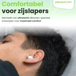2BEHEALTHY Oordoppen<Reis/Slaap oordoppen - 2 Paar (M&L) - Wit