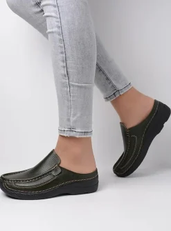 Wolky Casual Schoenen<Roll Slide - Klompen dames Donker Groen