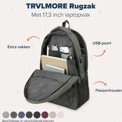 Trvlmore Wandelrugzakken|Rugzakken & Tassen<Rugtas – 36L – 17,3Inch Groen