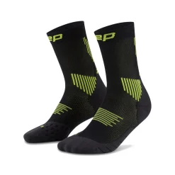 Cep Sokken|Wandelsokken<Run Mid-Cut Compressie Sokken - Heren Zwart-Groen