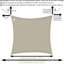 Buitenkado Schaduwdoeken>Schaduwdoek rechthoek - 3x5m