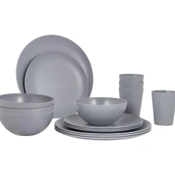 Bo-camp Serviezen<Servies Renew RPET grijs 16dlg