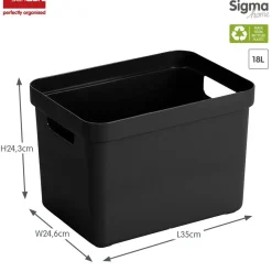 Sunware Opbergmanden En- Kratten>Sigma home - Opbergbox - 18L - 4-delig