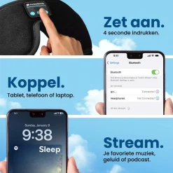PurelyGoods Slaapmaskers<Slaapmasker Bluetooth - Zwart