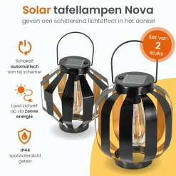 Goliving Lantaarns<Solar Tafellamp Nova – 2 Stuks - LED