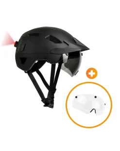 R2B Fietshelmen Voor E-Bikes|Helmen Voor Snorfietsen<Speed Pedelec Helm + Transparant Vizier Zwart