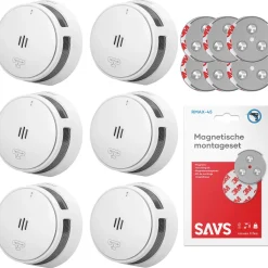 Savs Rookmelders<S10 Rookmelder met magneet 6-pack