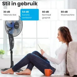 Auronic Ventilators>Statiefventilator – 50W – Zwart