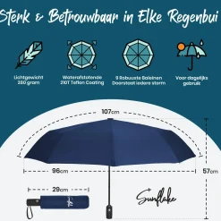 Sunflake Paraplu'S|Paraplu'S<Stormparaplu opvouwbaar - Automatisch Blauw