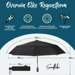 Sunflake Paraplu'S|Paraplu'S<Stormparaplu opvouwbaar - Dubbel doek