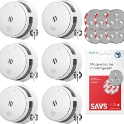 Savs Rookmelders<S10-W Koppelbare rookmelder met magneet 6pack