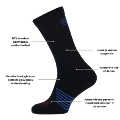Stapp Sokken|Sokken<Techno Bamboo - 3 paar - Wandelsokken Blauw