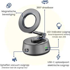 R2B Telefoon & Tablethouders>Telefoonhouder Auto - Magnetische zuignap