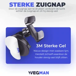 Wegman Telefoon & Tablethouders<Telefoonhouder Auto Zuignap - Dashboard / Raam