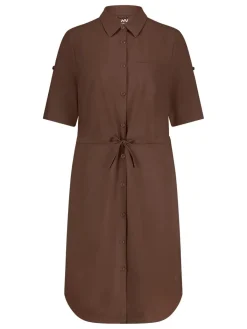 Human Nature Travelkleding|Jurken<Teresa - Traveljurk dames Donker Bruin