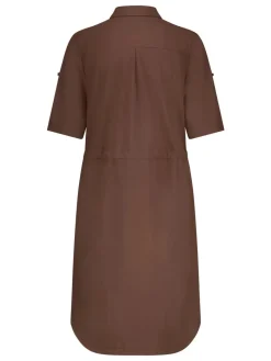Human Nature Travelkleding|Jurken<Teresa - Traveljurk dames Donker Bruin