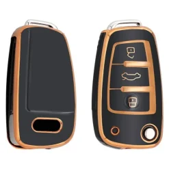 Dutch Shield Autosleutelhoesjes>TPU Sleutelhoesje voor Audi goud C3