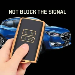 Dutch Shield Autosleutelhoesjes>TPU Sleutelhoesje voor Dacia zwart A4