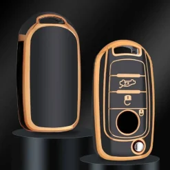 Dutch Shield Autosleutelhoesjes>TPU Sleutelhoesje voor Fiat / Abart goud B3