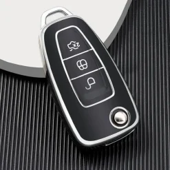 Dutch Shield Autosleutelhoesjes>TPU Sleutelhoesje voor Ford zwart E3