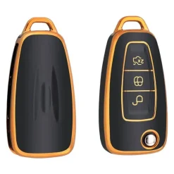 Dutch Shield Autosleutelhoesjes>TPU Sleutelhoesje voor Ford goud E3