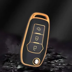 Dutch Shield Autosleutelhoesjes>TPU Sleutelhoesje voor Ford goud F3