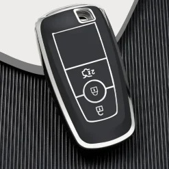 Dutch Shield Autosleutelhoesjes>TPU Sleutelhoesje voor Ford zwart B3