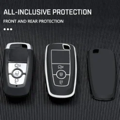 Dutch Shield Autosleutelhoesjes>TPU Sleutelhoesje voor Ford zwart B3